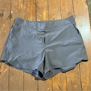 Athleta Shorts Gray Running Athletic Zip Pocket Quick Dry